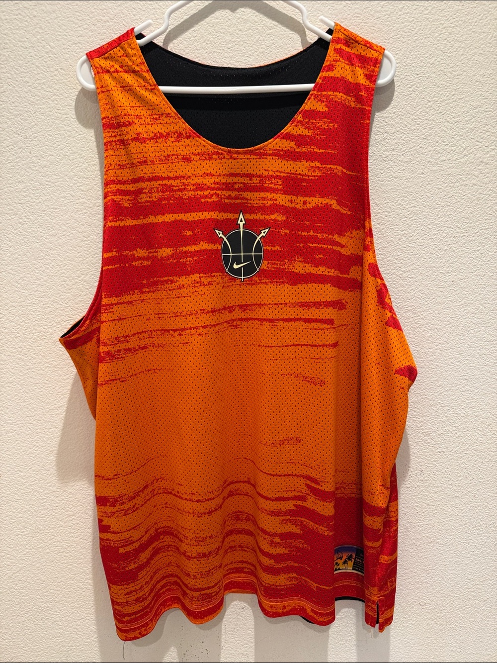 Nike Orange and Red Basketball Tank Top